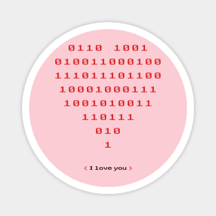 Binary Code I Love You Magnet